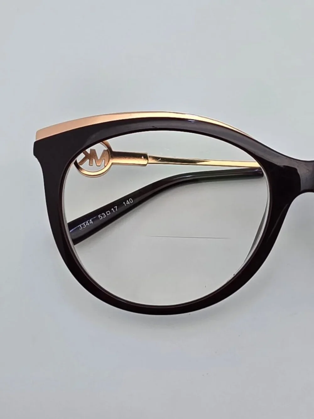 Michael Kors MK4089U 3344 Ajaccio Cordovan Gold Cat Eye Eyeglasses Frame 53mm